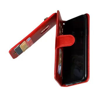 IPhone 11 Pro XS Max XR X 6 7 8 Plus Gadījumā Luksusa Ādas Rāvējslēdzēju Seifs Magnētisko Flip Mobilo Tālruni Somā iPhone Gadījumā 7