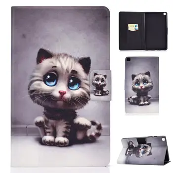 Red Fox Panda Parīzē Tower Kaķis Baltā Pūce Izdrukas Flip Cover For Samsung Galaxy Tab A7 10.4 2020. Gadam T500 T505 Kartes Slots Stāvēt Gadījumā