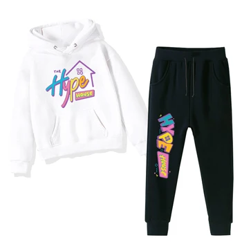 Hype, Māja, Bērni, Drēbes Pilnu Siltu Meiteņu Ziemas Hoodies + Bikses 2gab/Komplekti, Pusaudži Zēni Regulāri Apģērbs Bērnu Modes Pasūtījuma