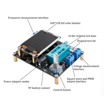 1Set GM328 Tranzistors Testeri LCR Diode Kapacitāte EAR Sprieguma Frekvences Mērītājs PWM DIY Komplektu ar Lietā