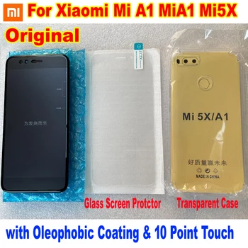 Sākotnējā Xiaomi Mi A1 MiA1 Mi5X Mi 5X LCD Displejs, Touch Screen Digitizer Ar Karkasa Montāžu Sensora Nomaiņa + Rūdīts filmu