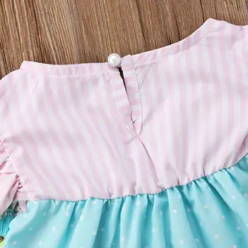 Gudrs Toddler Bērniem, Meiteņu Kleitu Flamingo Pušķis Kleita Vasaras Apģērbu Gadījuma Puses Meiteni Saģērbt Sundress Apģērbu 1-6T