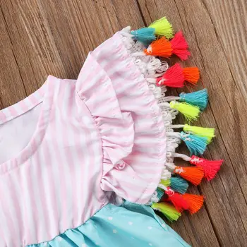 Gudrs Toddler Bērniem, Meiteņu Kleitu Flamingo Pušķis Kleita Vasaras Apģērbu Gadījuma Puses Meiteni Saģērbt Sundress Apģērbu 1-6T