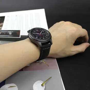 Par AMAZFIT VTN 47mm Ādas Watchband par Xiaomi Huami AMAZFIT Tempu Stratos 3/2/2S Siksna 22mm Aizstāt Sporta Aproce Correa