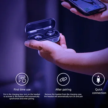 TWS Bezvadu Bluetooth 5.0 Austiņas Ūdensizturīgs Austiņas Sporta Brīvroku HD Zvanu Earbuds, Stereo Gaming Austiņas Trokšņu Samazināšanas