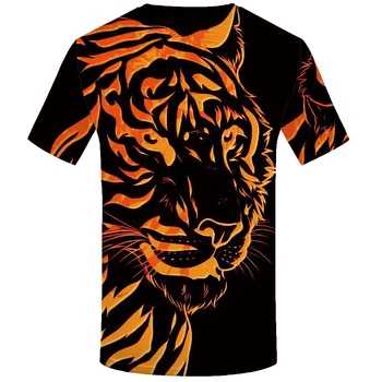 KYKU Zīmola Tiger Krekls Melns Apģērbs Dzīvnieku T-krekls 3d Druka T Kreklu apdruka Vīriešu Apģērbs Lielgabarīta T Hip Hop Modes Vasarā Jaunas