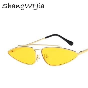 Saulesbrilles sieviešu 2019 Jaunas dubultās metāla rāmis vintage saules brilles vīriešiem toņos, Kaķu Acu trīsstūris brilles UV400