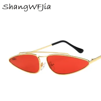 Saulesbrilles sieviešu 2019 Jaunas dubultās metāla rāmis vintage saules brilles vīriešiem toņos, Kaķu Acu trīsstūris brilles UV400
