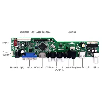 Latumab Jaunu Komplektu HSD140PHW1-A00/A01/A02 TV+HDMI+VGA+USB LCD LED ekrānu Kontrollera Draiveri Valdes Bezmaksas piegāde