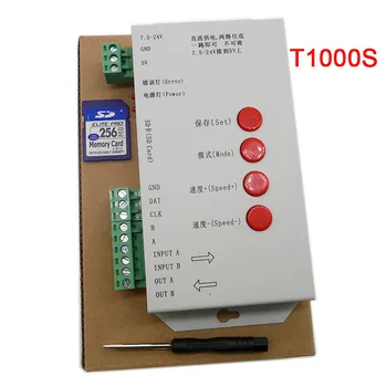 LED T1000S 128 SD Kartes Pikseļi Kontrolieris,DC5~24V,lai WS2801 WS2811 WS2812B LPD6803 LED 2048 strip gaismas lampas