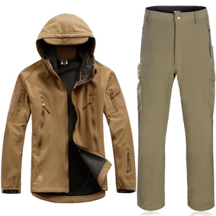 JAUNS TAD Taktiskās Softshell Maskēties Ārā Uzvalks Vīrieši Armijas kustības Ūdensizturīgs Hoody Apģērbu Komplekts Militāro formas tērpu