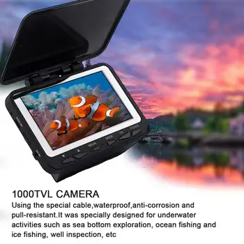 WF06 4.3 Collu 15m 1000TVL Zivju Zemūdens Meklētājs Zvejas Kamera 8pcs Infrasarkanās LED Fishfinder Ledus Zivis Kameras komplektu, bezmaksas piegāde