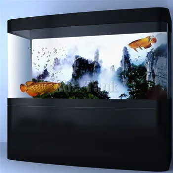 Mr Tvertne PVC Akvāriju Fonā Plakāts Wuxia Filmu Mountain View Zivju Tvertnes Fona Tapešu Uzlīme Rotājumi