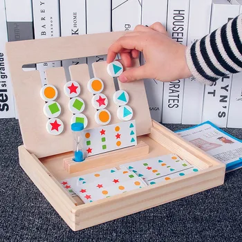 Montessori Sākumā Izglītības Matemātikas Krāsu Atbilstību Rotaļlietas Toddler Bērniem, Koka Rotaļlietas, 4 Krāsas Atbilstošas Apmācības Domāšanu Rotaļlietas