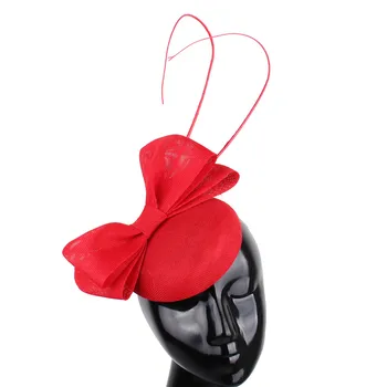Imitācija Sinamay Loku Burvīgs Headpiece Balli Kāzu Chapeau Klp Dāmas Fascinator Cepures Matu Pin Līgava Jaunu Matu Aksesuāri