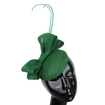 Imitācija Sinamay Loku Burvīgs Headpiece Balli Kāzu Chapeau Klp Dāmas Fascinator Cepures Matu Pin Līgava Jaunu Matu Aksesuāri