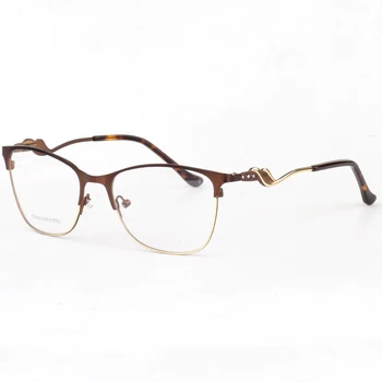 Retro Metāla Optiskās Brilles, Rāmis Vīriešu, Sieviešu, Recepšu Brilles Rāmis Luksusa Kristāla Dimants Nerūsējošā Tērauda Rāmis