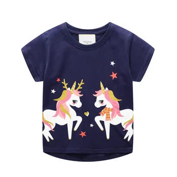 2020 Unicorn T krekls Meitenēm, T-krekls Vasaras Topi Princese t camisetas unicornio t-krekli licorne koszulki bērniem, drēbes Jaunas