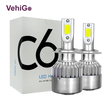 VehiGo H7 Auto LED Spuldzes H7, H1, H3, H4, H8, H11 880 9005 9006 Auto LED Lukturu 12V 24V 6000K Auto H11 LED Lampas, Spuldzes
