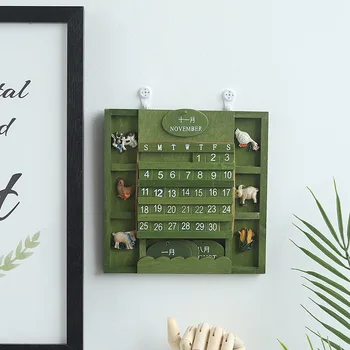 Desktop Kalendārs Beztermiņa Displejs Koka Vēstules Cute Dzīvnieku DIY Datums Mēnesis Mājās, Māju, Skolu, Biroja Sienas Apdare