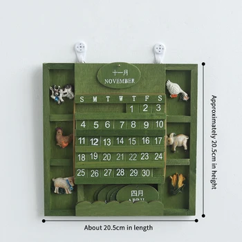 Desktop Kalendārs Beztermiņa Displejs Koka Vēstules Cute Dzīvnieku DIY Datums Mēnesis Mājās, Māju, Skolu, Biroja Sienas Apdare