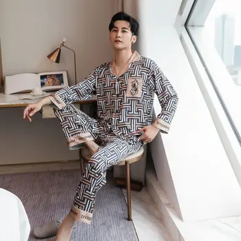 Sieviešu Zīda Pidžamas Komplekti, Satīna Pyjama Sleepwear Long Sleeve Lielu Izmēru Modes Pidžamu Meitene Naktsveļu Uzvalks Mājās Jaunu Stilu 2020