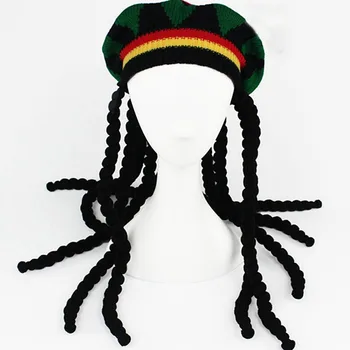 Hip Hop Klp Trikotāžas Parūka Pīņu Cepure Vīrietis, Jamaika Beanie Ziemas Gorra Hombre Dredi Regeja Czapka Zimowa