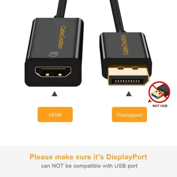 Aktīvā DP, HDMI 4K60Hz Display Port uz HDMI Adapteri,HDMI 2.0 Atbalstu UHD 4K@60Hz Audio/Video,Eyefinity Multi-Screen Saderīgu