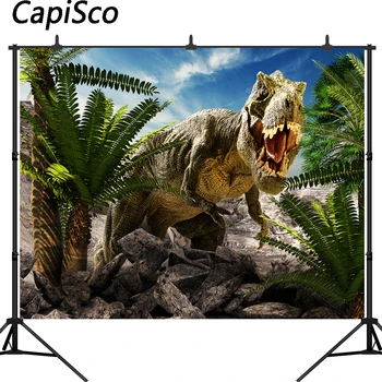 Capisco Vinila fotogrāfijas fona Jurassic 3D dinosaur park fons foto studija bērniem dzimšanas dienas ballīti photocall