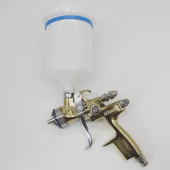 Zelta smidzinātāju, 1.3 mm Gaisa Smidzināšanas Pistole Smaguma Barības Gaisa Krāsu smidzinātāju Komplekts Ar 1.3 mm Sprauslu,600cc Kausa Krāsošanas Automašīnas