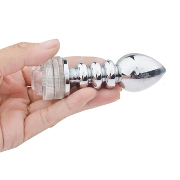Vītne Anālais Stimulēt Metāla Butt Plug LED Bezvadu Tālvadības Mirdzumu Dildo Anālo Plug LED Ligth BDSM Pieaugušo Erotiskās Rotaļlietas Sievietēm, Gejiem