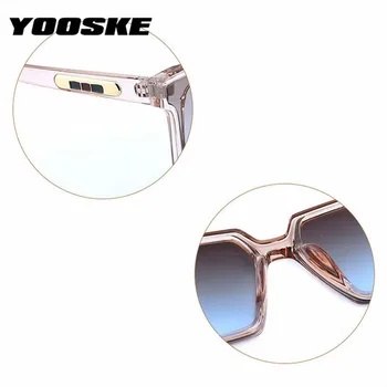 YOOSKE Vintage Zīmolu Dizainera Laukumā Lielgabarīta Saulesbrilles Sievietēm, Vīriešiem Pārredzamu Slīpums Saules Brilles Liels Rāmis Brilles UV400
