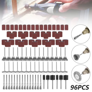 96pcs Smilšpapīrs Gredzenu Suku Elektriskā Slīpmašīna Piederumu Komplekts Pulēšana un Slīpēšana Instruments Dremel Instruments, Home DIY Instrumentu Piederumi