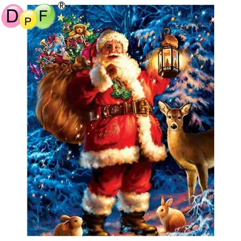 DPF Dimanta izšuvumi ziemassvētku DIY 5D Dimanta glezna Krustdūrienā diamont Santa Claus un ziemeļbriežu rotājumi dāvanu