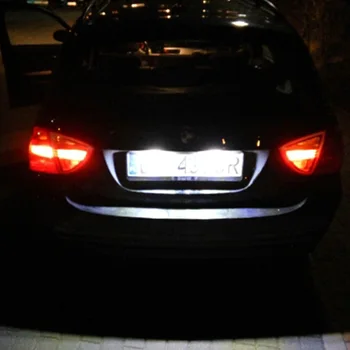 2gab Bez Kļūdām LED Licences Numura zīmes Apgaismojuma BMW E60 E39 M5 E70, E71 X5 X6 E60 M5 E90, E92 E93 M3 6000K Balts Auto Gaismas