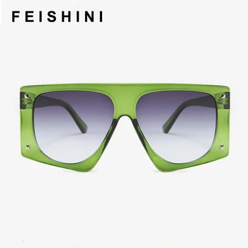 FEISHINI Modes Lielā Laukumā Saulesbrilles Sieviešu Retro Slīpums UV Aizsargbriļļu Toņos Personības Dizaina Classic Saulesbriļļu Vīriešiem Lielgabarīta