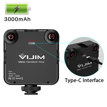 VIJIM VL81 3200-5600K 6.5 W LED Video Gaisma Mini Vlog Aizpildīt Gaismas Sony A6400 A6300 Rechargable Viedtālrunis DSLR, SLR