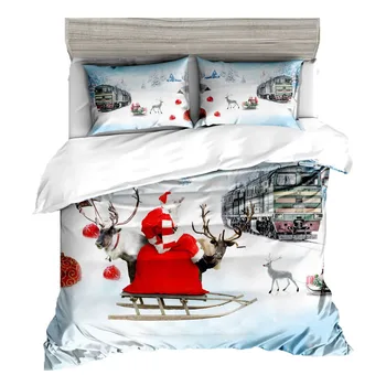 Ziemassvētku 3d gultas komplekti mierinātājs duvet cover set palags Spilvendrāna