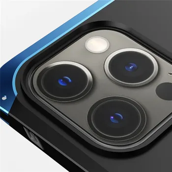 360 Pilnīgu Aizsardzību Metāla Bruņas Tālrunis Lietā Par iPhone 12 Pro Max 12 Mini Gadījumā Luksusa Alumīnija Grūti PC Segtu Coque 12 Pro Būtiska