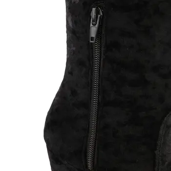Velveta Virs Ceļgala Zābaki Sieviešu Modes Sqaure Augsta Papēži, Platformas Zābaki Rāvējslēdzēju Gari Zābaki Rudens Ziemas Apavi Sieviete 2018 Jaunas