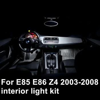 9x Canbus LED lampas, Interjera dome karti gaismas spuldzes komplektā BMW Z4 E85 E86 2003-2008 auto led piederumi