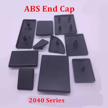 50gab 2040 Melnas ABS plastmasas uzgali, ES Alumīnija nosegplāksne Endcap ar Divguļamo Caurumi 2040 Sērijas Alumīnija Profili