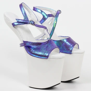 8 collu Nagu papēža modes kurpes Eksotisko pole dance heelless platformas sandales