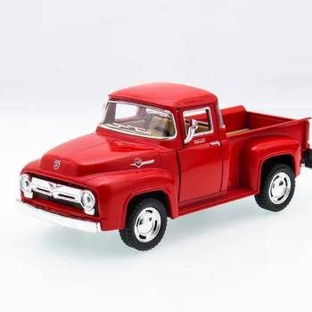 Augstas Simulācijas Izsmalcinātu Diecasts&rotaļu automobiļi: Kinsmart Auto Stils 1956. Gada Ford F100 Pikaps Kravas automašīnas 1:38 Sakausējuma Lējumiem Automašīnas Modeli