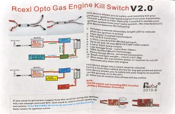2gab Rcexl Optp Gāzes Dzinēju Kill Switch V2.0 CDI Tālvadības Stop Flameout Par RC Benzīns Lidmašīnas DLE