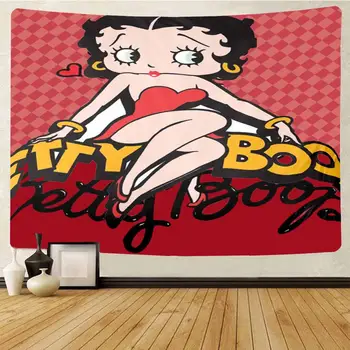 Liels Sienas Gobelēns Karikatūra Betty Boop Hipiju Sienas Karājas Sexy Lady Sienas Gobelēni Mandala Sienas Dekori Galdauts Piknika Mats