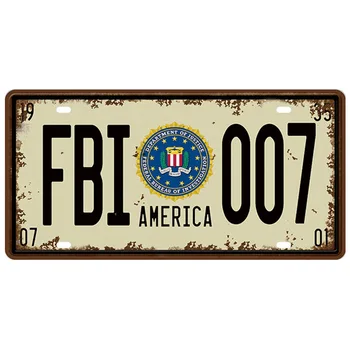 FIB 007 Retro Licences Plāksnes Vintage Automašīnu, Metāla Alvas Plāksnes Pub Metāla Skārda Pazīmes, Garāžas Dzelzs Krāsošana Plaque15x30cm