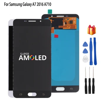 AMOLED LCD SAMSUNG Galaxy A7 līdz 2016. LCD Displejs, Touch Screen Samsung Galaxy A7100 A710F A710 Touch Screen Digitizer