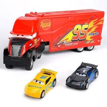 Disney Pixar Automašīnām, 3 Zibens McQueen Jackson Vētra Cruz Mater Mack Tēvocis Truck 1:55 Lējumiem Metāla Auto Modelis Zēns Dāvanu komplekts Rotaļlieta