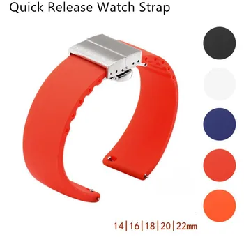 14mm 16mm 18mm 20mm 22mm Silikona Watchband Samsung 360 Huawei Smart watch Ātri Atbrīvot Aproce Band Siksnu Smart Skatīties